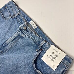Abercrombie & Fitch 90s Straight Ultra High Rise Jeans 20R Light Wash NWT NEW